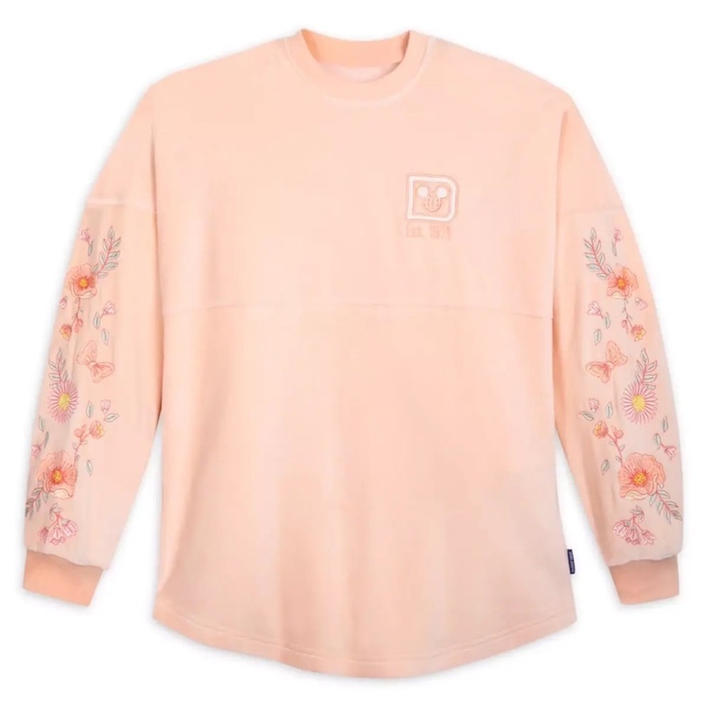 Disney Walt Disney World Peach Embroidered Spirit Jersey Super Soft Velour